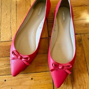 Women's Red Leather Ballet Flats size 9.5
